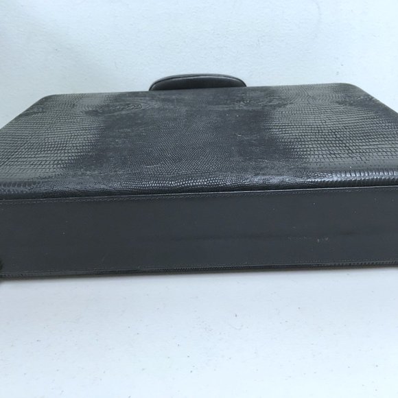Amniet crocodile belly leather black briefcase attache case New Opus - Picture 3 of 16